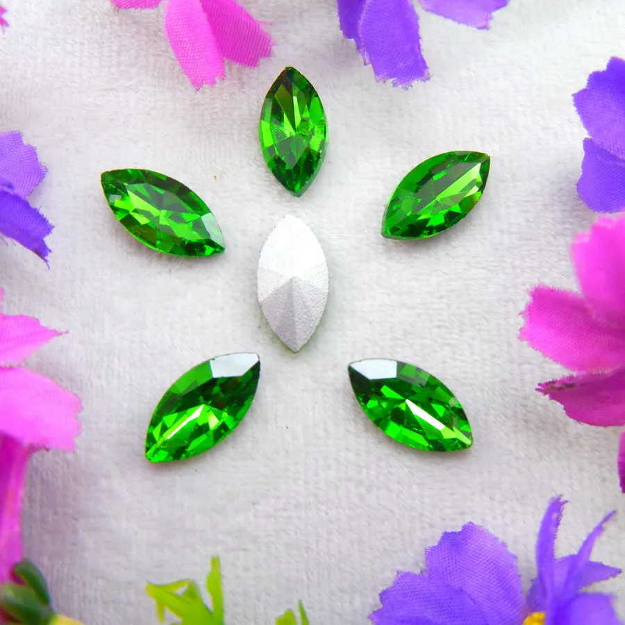 Glaskristalle in 8 Größen und Farben, Navette-, Pferdeaugen- und Marquise-Form, zum Aufkleben, für Handarbeiten, Nagelkunst, Handyhüllen, DIY – Detail 14