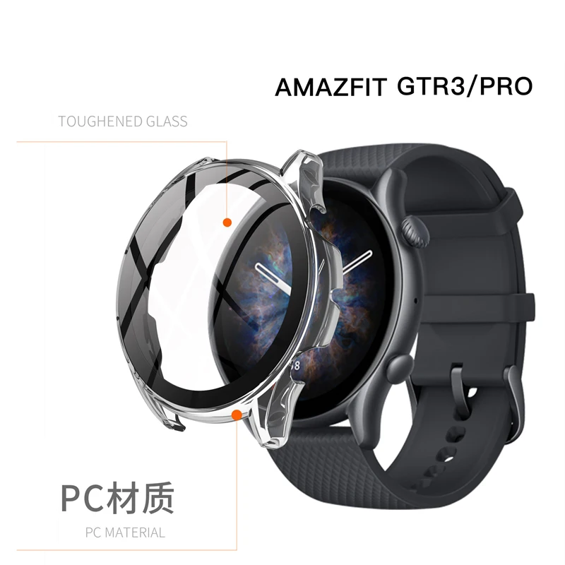 PC Case+Tempered Glass For Amazfit GTR 3 Pro GTR 2/2e/GTS 4 Mini Smartwatch Protective Cover For Amazfit GTS 3 Case Bumper Shell