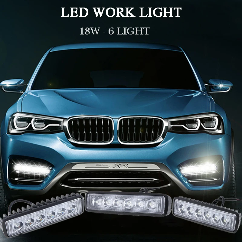 

18W 12V LED Work Light Bar Car Super Bright Spot Light Auto Lamp For Truck /Motorcycle/Car/Boat Led Bar Beams