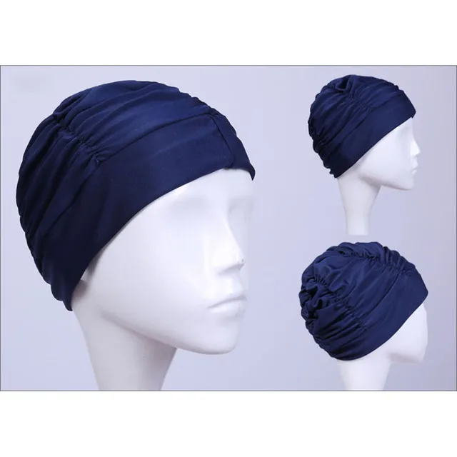 New Solid Color Long Hair Women Men Swim Pool Seaside Water Sports Elastic Pleated Nylon Fabric Bathing Swimming Caps Hat Turban 5 New Solid Color Long Hair Women Men Swim Pool Seaside Water Sports Elastic Pleated Nylon Fabric Bathing Swimming Caps Hat Turban 5