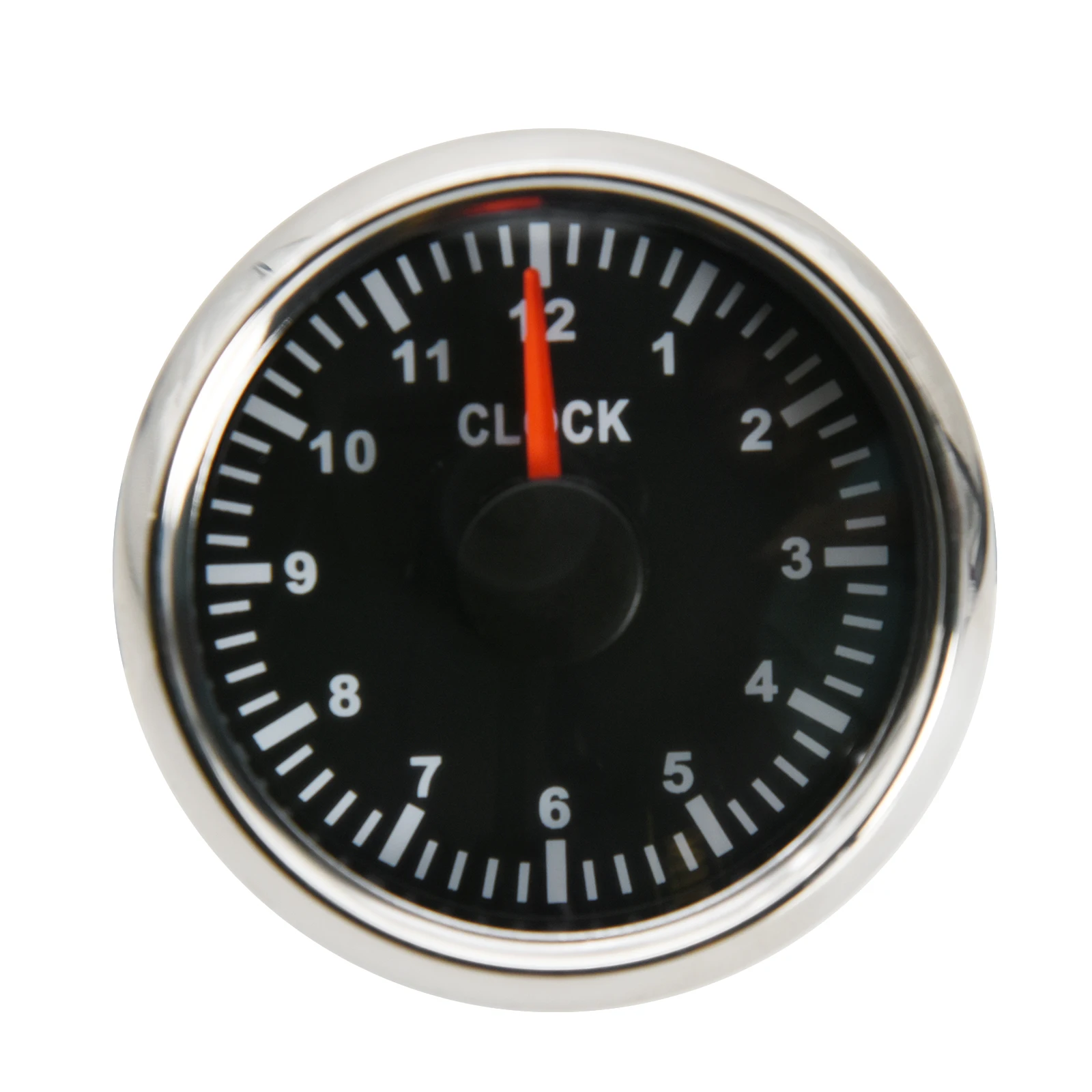 52mm Waterproof Clock Gauges Silver Black 0-12 Hours Red Backlight Instrument Panel Hour Meter for Car Boat Yacht 9-32V