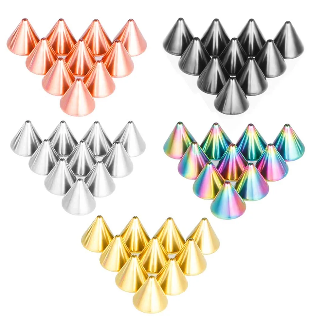 10pcs Stainless Steel Jewelry Spare Accessories DIY Ear Lip Nails Eyebrow Nails Belly Button Nails Replacement Ball Point Cone