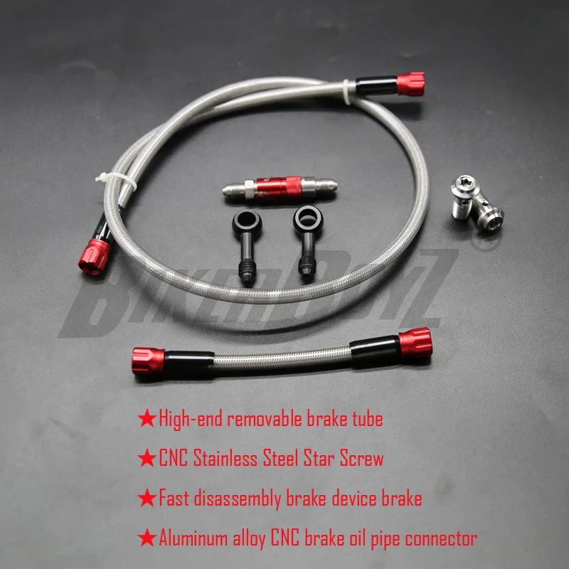 motorcycle Hydraulic Brake Hose Line Length and color can be customized Steel Braided cable Dirt Bike Banjo pipe moto Oil Tube