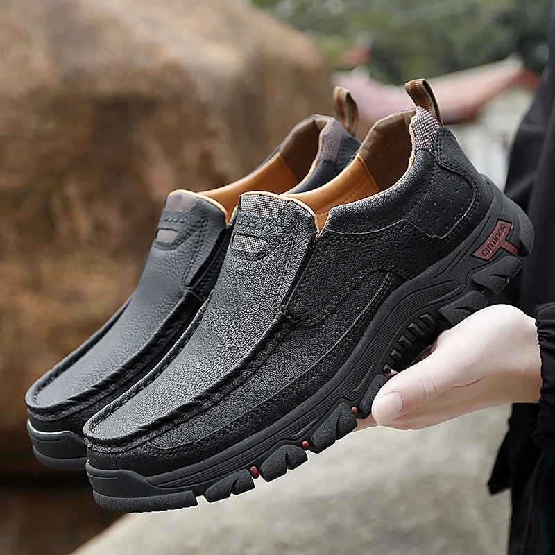 

Men Leather Casual Shoes High Quality Loafers Man Sneakers Nice Nice Male Leather Walking Footwear Casual Sneakers Men Shoes