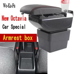Arm Rest For Skoda New Octavia A7 Armrest Box Center console central Store content box storage case USB interface