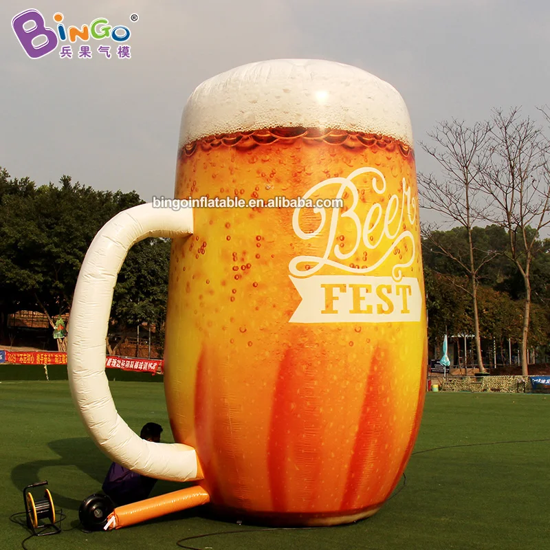 Advertising decoration 3.6x2.5x4 meters inflatable beer bottle / giant beer cup balloon toys for sale