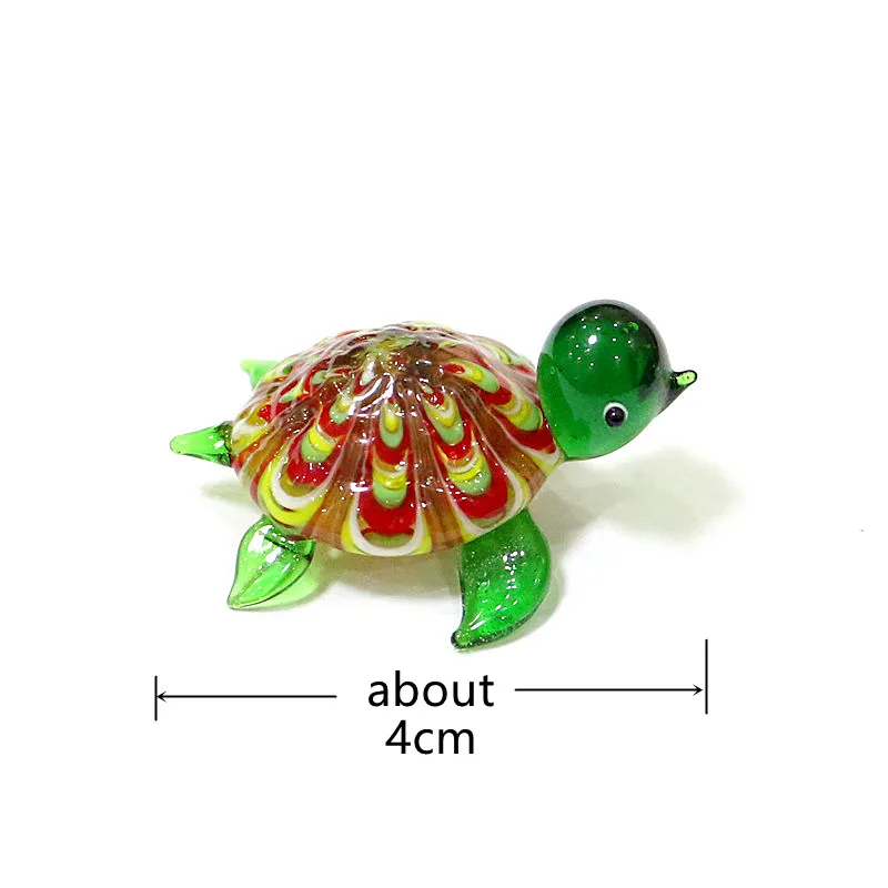 Custom Cute Glass Turtle Miniature Figurine Japan Style Cartoon Sea Animal Ornaments Aquarium Fish Tank Kawaii Decor Accessories