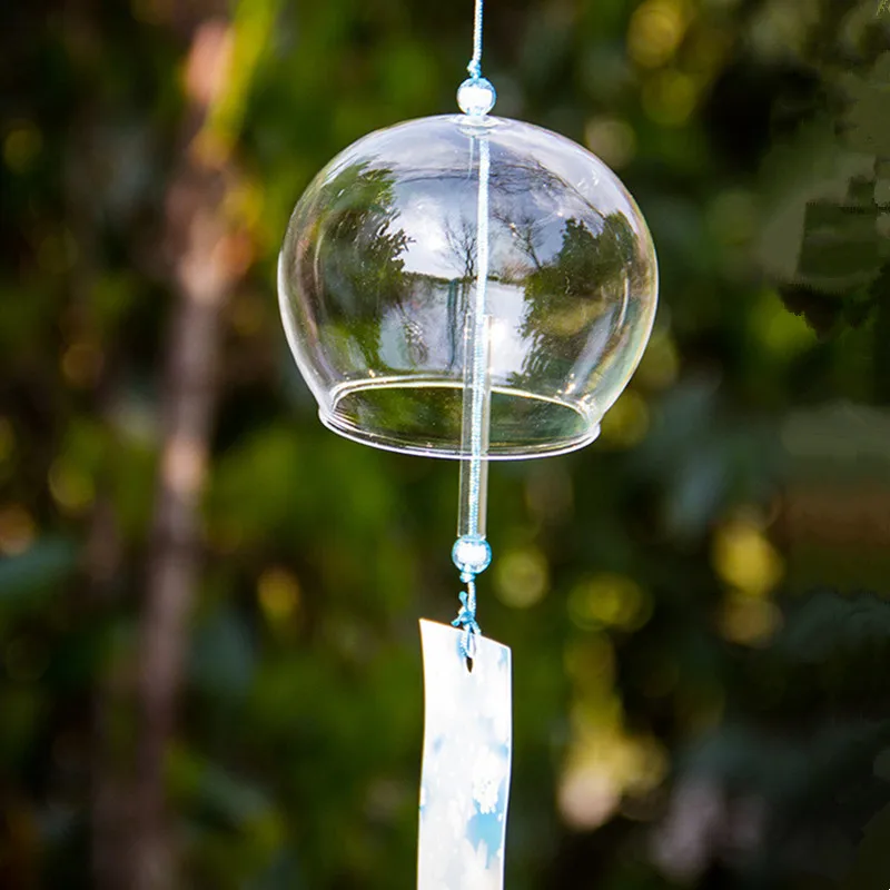 27pcs/pack Diameter=7cm Transparent Glass Windchime Home Decoration Creative Praying Hanging Bell Friend Gift