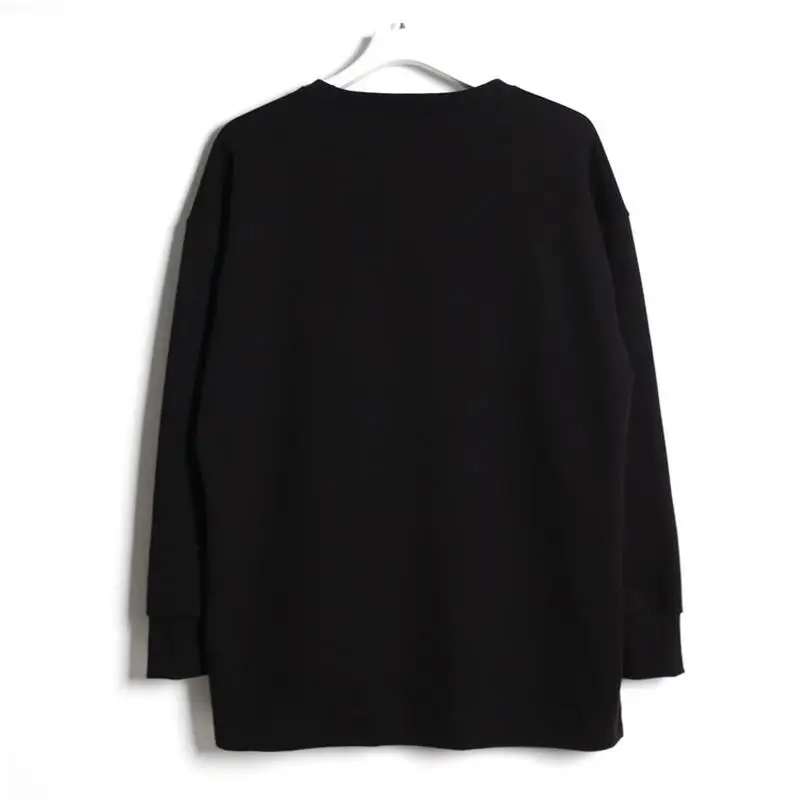 

Men's Long Sleeve T-Shirt Spring And Autumn New Short Front Long Asymmetric Design Leisure Large Size T-Shirt