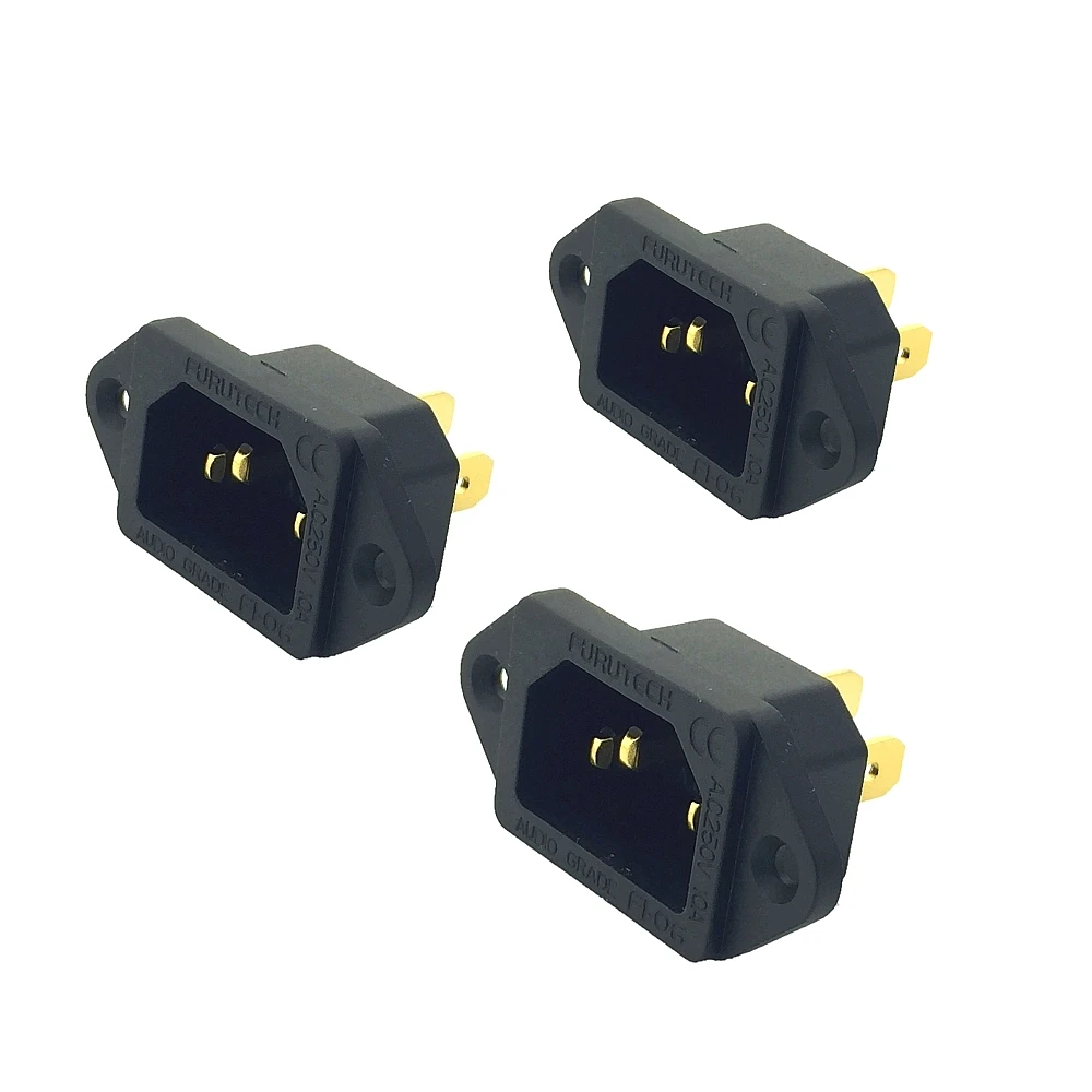 3 szt. FURUTECH FI-06(G) gniazdo wlotowe IEC 3-pin spawana edycja miedź pozłacana HIFI Power MATIHUR AC oryginalne opakowanie