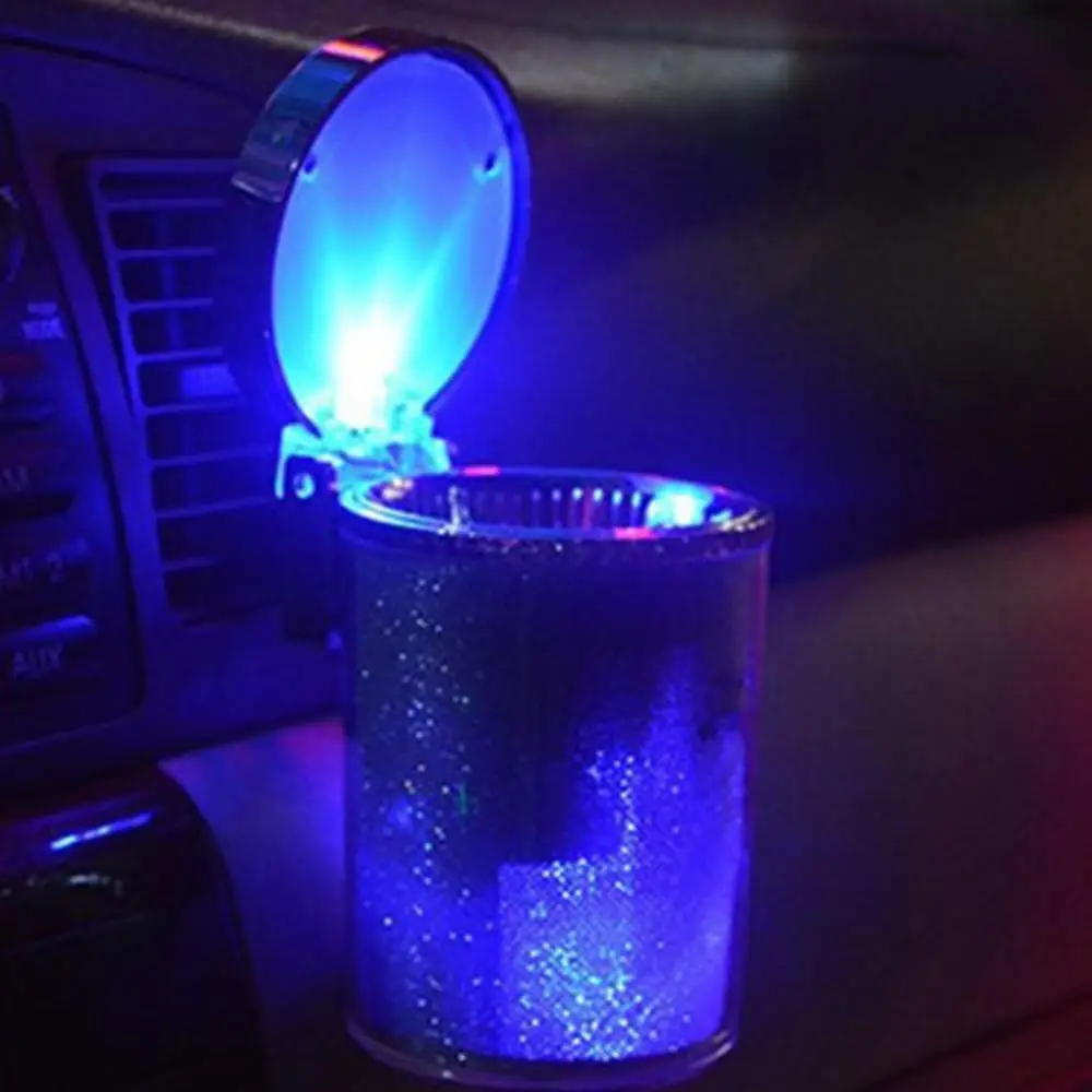 Auto Car LED Light Cylinder Ashtray Container Holder Storage Cup пепельница пепельница для авто cenicero coche cendrier voiture