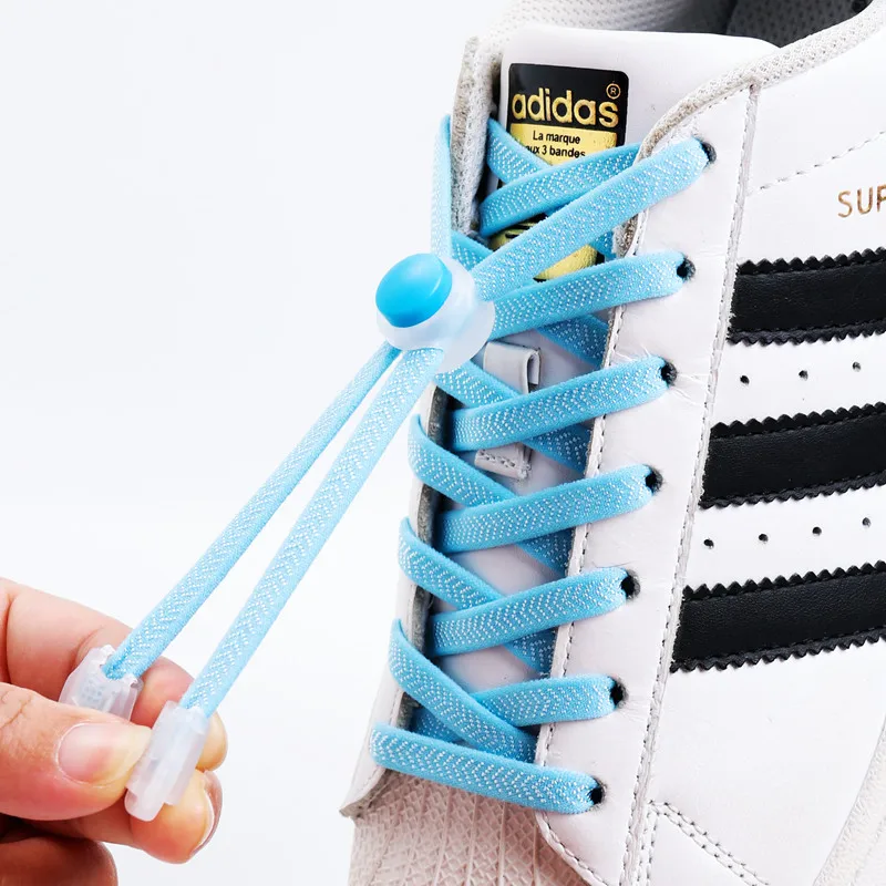 New Elastic laces Sneakers Spring Lock Shoelaces without ties Kids Adult Quick Shoe laces Rubber Bands Round lazy Shoelace Shoes