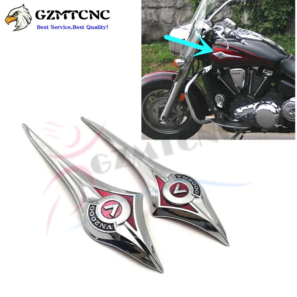 Motorcycle 3D Gas Tank Cover Sticker Emblem Badge Fuel For Kawasaki Vulcan Classic VN2000 VN 2000 Decals