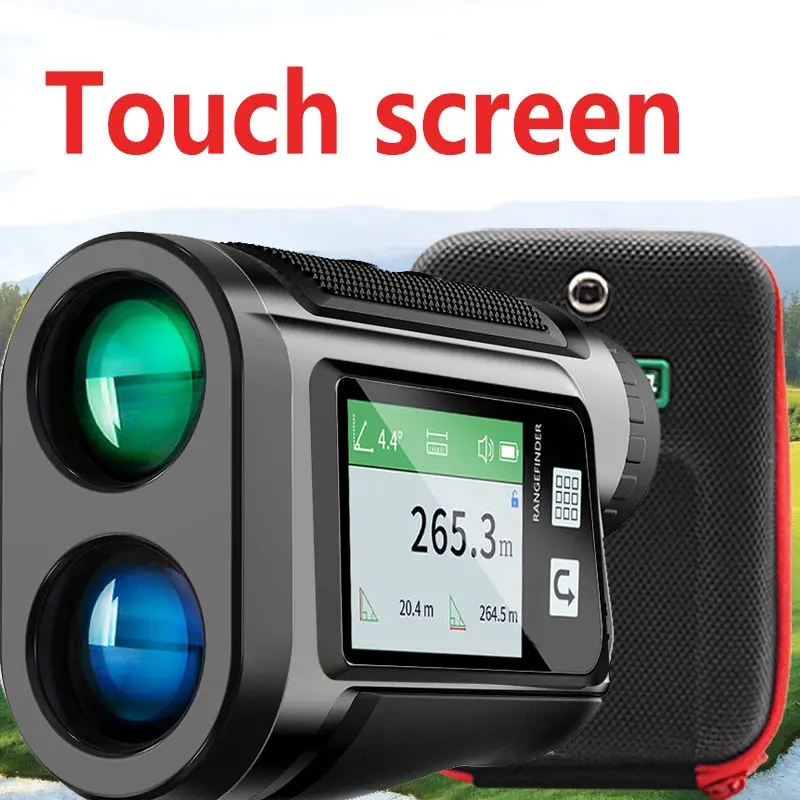 touch screen Range Finder Golf Telescope rechargeable Laser rangefinder LCD Display Laser Distance meter with Flag-Lock 600m