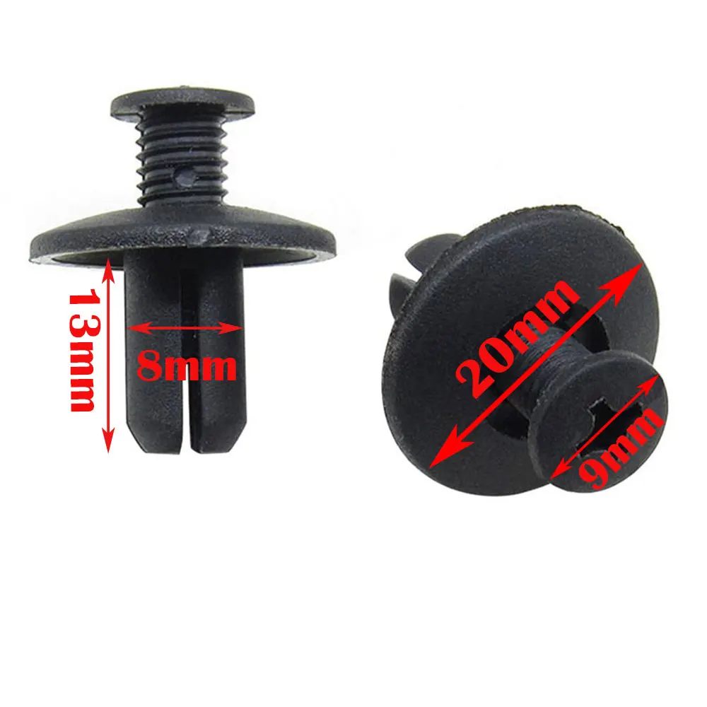 10/20/30/40/50PCS Universal Car Bumper Fender 8mm Hole Plastic Rivets Fasteners Screw Car Fastener Clips for Nissan For Toyota