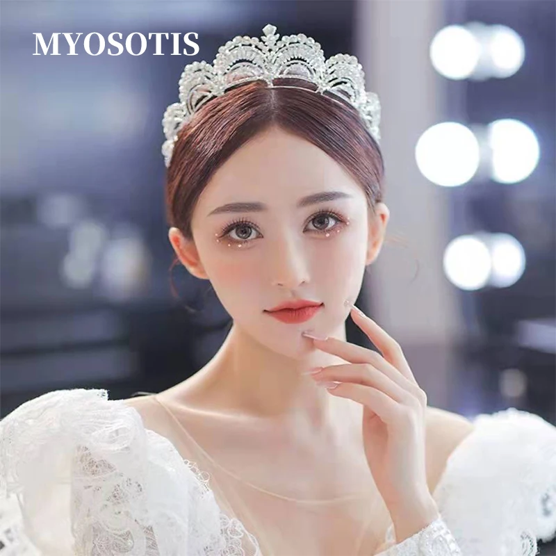 

Wedding Crown Women Hair Accessories Bridal Tiaras and Crowns Engagement Jewelry Romantic Wave Hairbands Princess Headdress