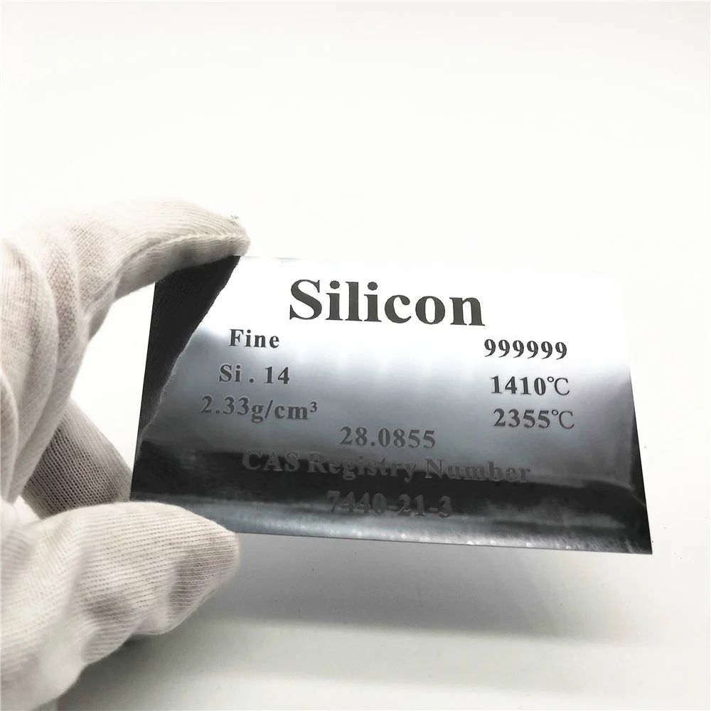 Silicon Si 99.9999% 8.96g Carved Element Periodic Table Sheet 0.65*60*100 mm