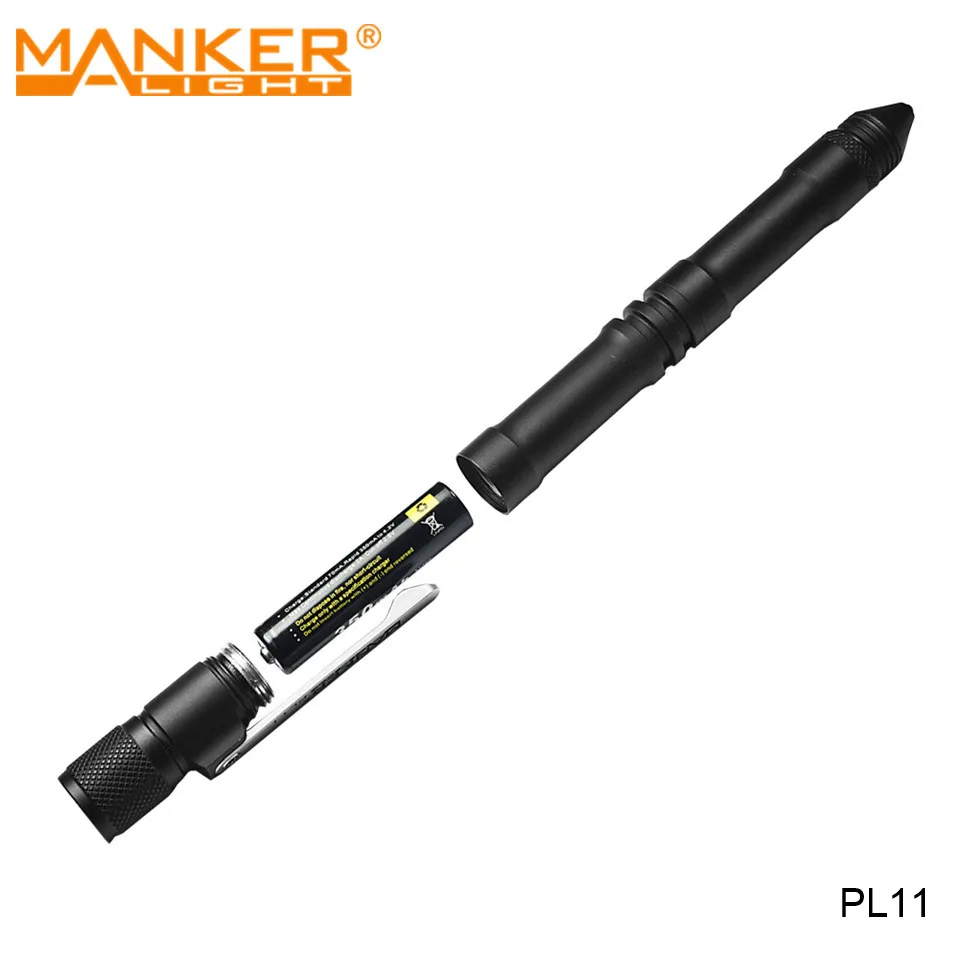 Manker PL11 Micro USB Rechargeable 10180 Battery Pen Flashlight Daily Carrying Self Defense Window Breaker Pen Torch Light