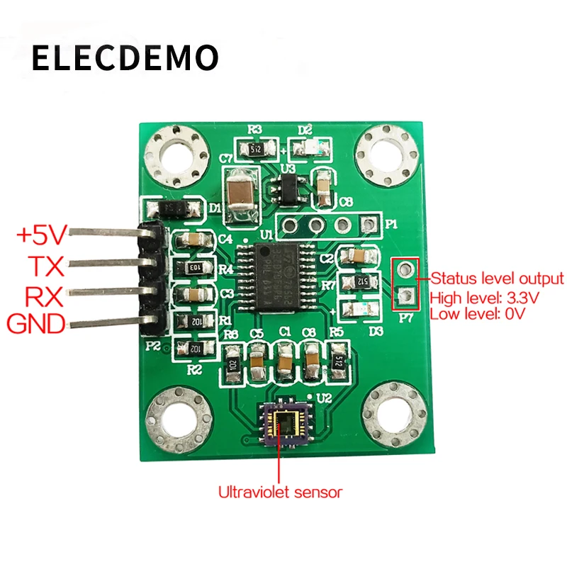 UV detection module KW_ML8511 purple Light detection sensor, intensity index detection, adjustable power saving mode