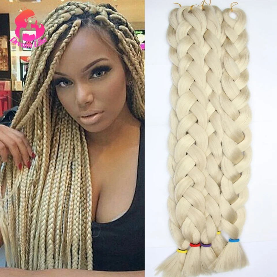 Dream Like 82 Inch 165g Long Jumbo Braids Synthetic Hair Pure Color Xpression Braiding Hair Extensions Pre Stretched Wholesale