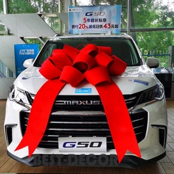 Large Red Bow for Car Decoration, New Car Delivery Ceremony Decorative Bow, Auto Vehicle Exhibition Ornament