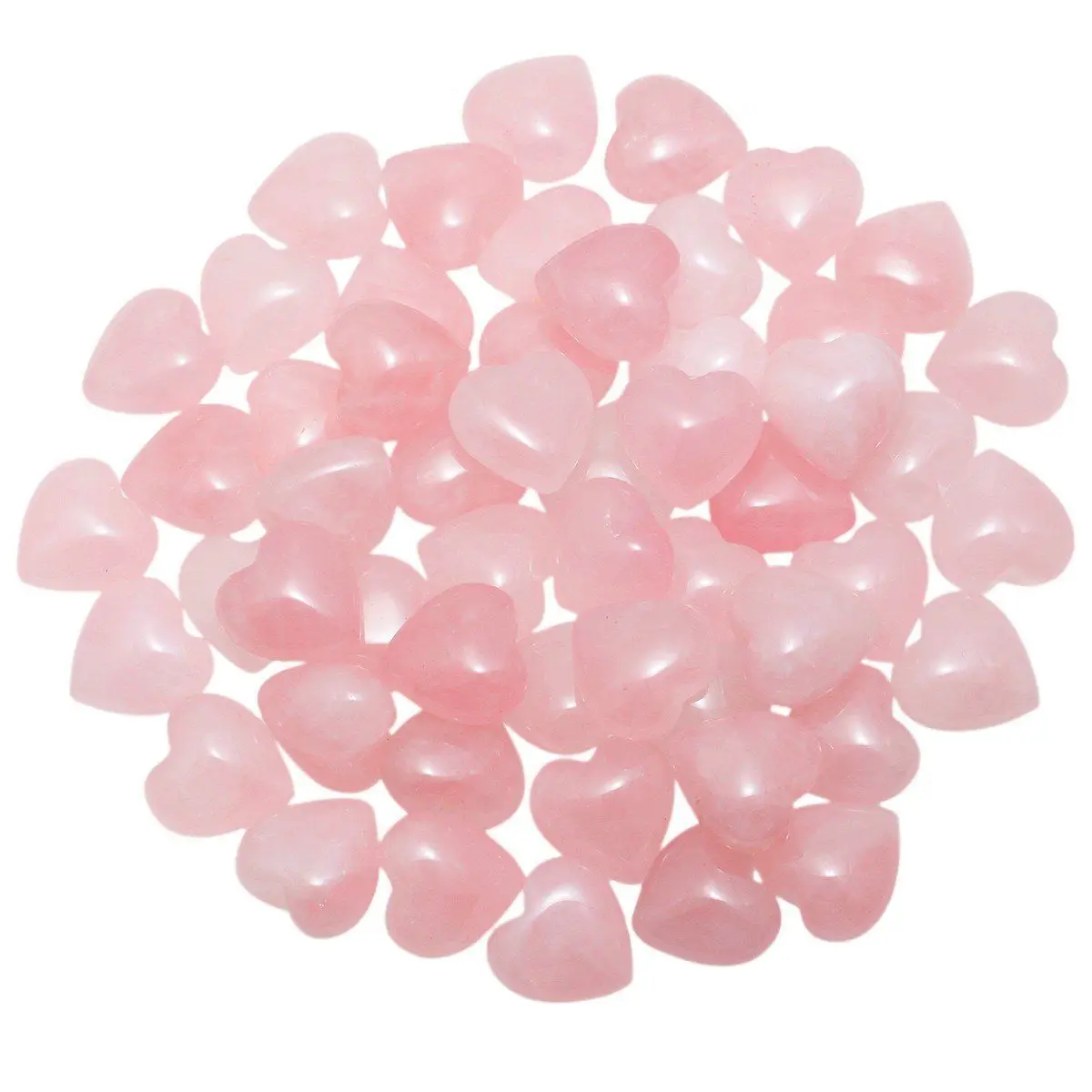 1Pcs Natural Rose Quartz Heart-shaped Crystal Palm Love Healing Energy Pure Color Gemstone Ornament Diy Jewelry Making Materials