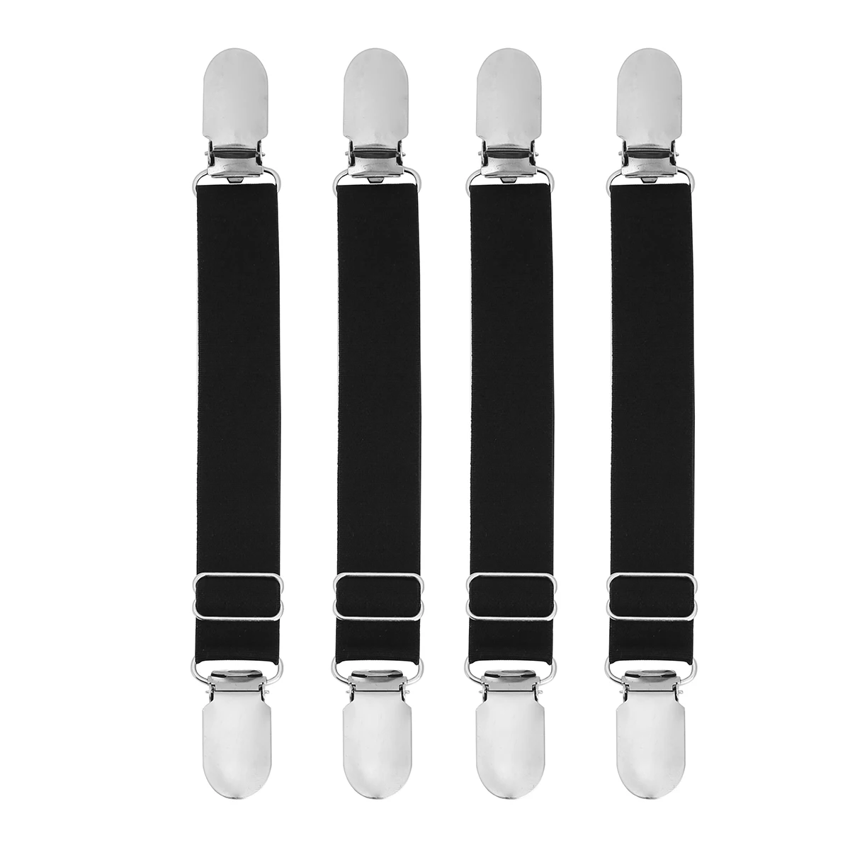 2/4 Unisex Y/I Style Garter Belt Shirt Stays Holder Adjustable Elastic Nylon Keeper Clip Metal Clasp Suspender Strap for Clothes