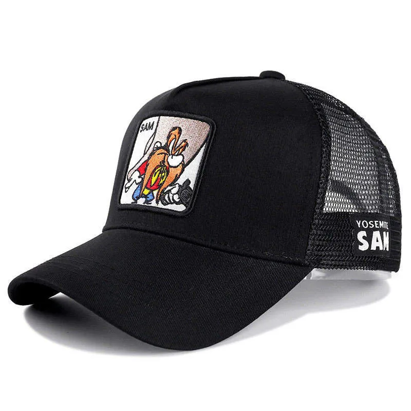 Hot Koop Unisex Anime Cartoon Cap Hoge kwaliteit Patch Draw Baseball Cap Mannen Trucker Hoed - afbeelding 1