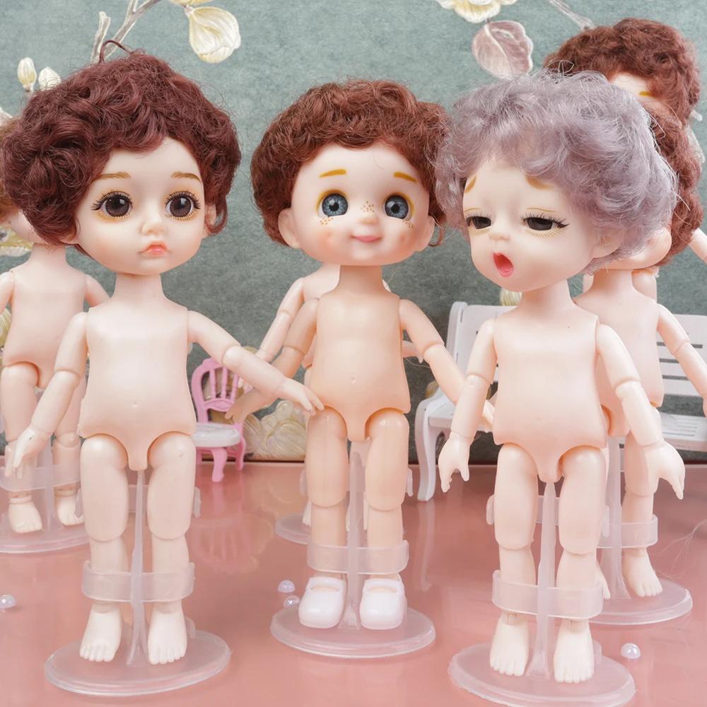 Nude Body BOY Cute Face BJD Doll 13 Joint 16cm Blue Yellow eyes Nude Little boys Make Up Toy kids Gift  Dolls