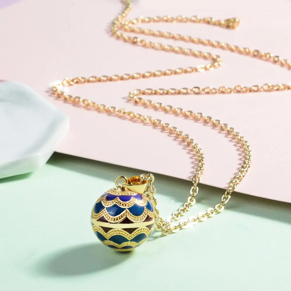 Eudora Original Harmony ball Pendant Pregnancy Bola Ball Enamel Craft Necklace Pine cone design Ball Jewelry pregnancy mom gift
