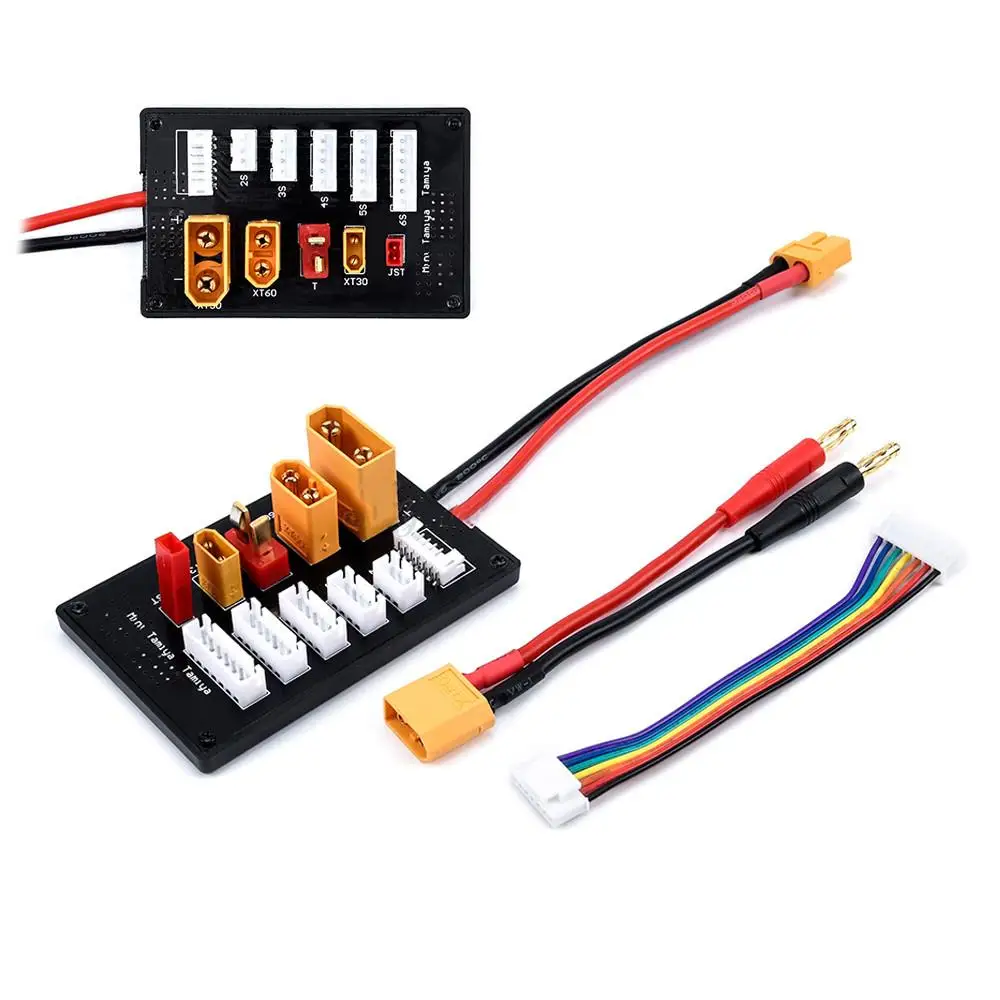 HOBBYMATE XT30 XT60 XT90 JST T Connector Lipo Battery Charger Board 2-6S Parallel Balance Charging Board for Imax B6 B6AC IDST