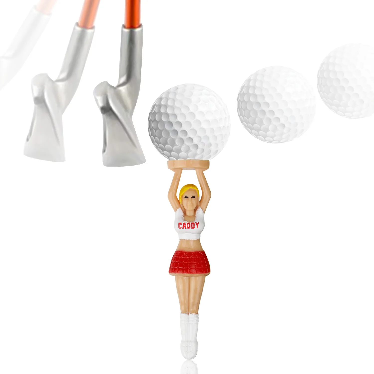 Tees de golf en plastique pour filles sexy, conception de pom-pom girls, IkHolder, accessoires cadeaux, taille 75mm, 2.95 po, 6 pièces, 12 pièces,