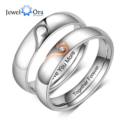 Personalized Inner Engraving Name Promise Couple Rings for Women Men Custom Wedding Band Engagement Ring Valentine Day Jewelry