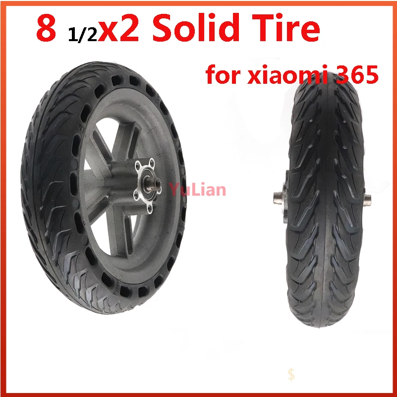 8 1 / 2x2 for Xiaomi electric scooter tire m365 tire solid hole shock absorber non pneumatic 8.5 Inch durable wheel