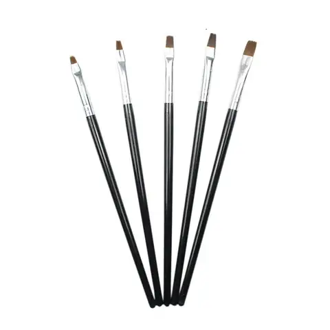 5PCS Nail Art Brushes Set UV Gel Polish Drawing Painting DIY Design Pen Acrylic Builder Flat Brush Manicure Tools