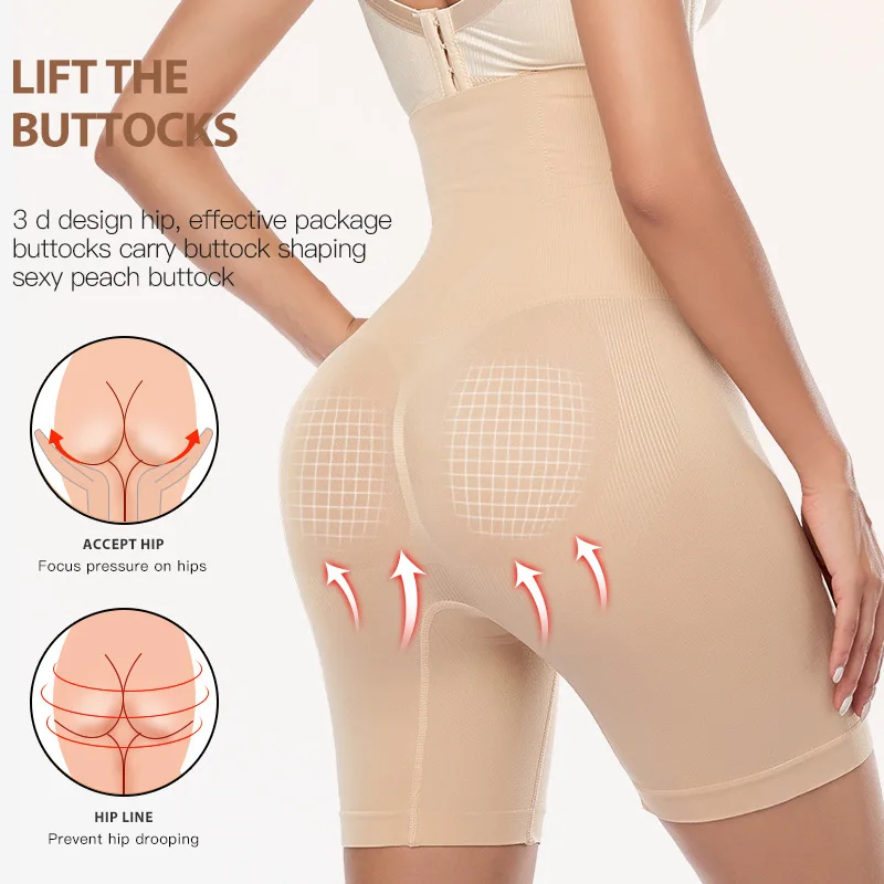 XS Plus Size Bodyshaper Women Slimming Underwear Tummy Body Shaper Panties Girdle High Waist Shapewear Shorts Faja With Hooks