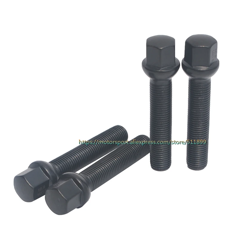 10pcs 14x1.5 | 60mm Shank | Ball Radius Seat Extended Wheel Spacer Lug Bolts