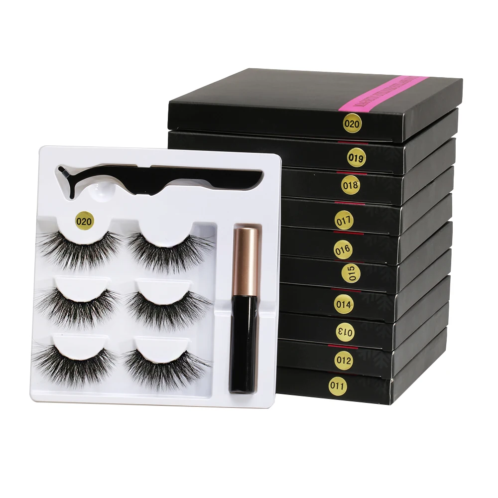 5 Magnet Eyelash Magnetic Liquid Eyeliner&Magnetic False Eyelashes&Tweezer Set Waterproof Long Lasting Eyelash Extension Tools