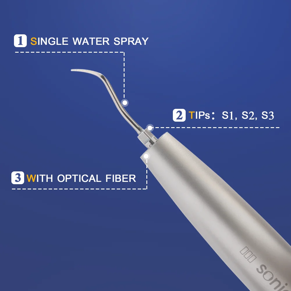 Dental endodontics wielofunkcyjny ultradźwiękowy skaler powietrza rękojeść z 3 sztuk skaler powietrza perio skalowanie wskazówka dla LED sprzęgła