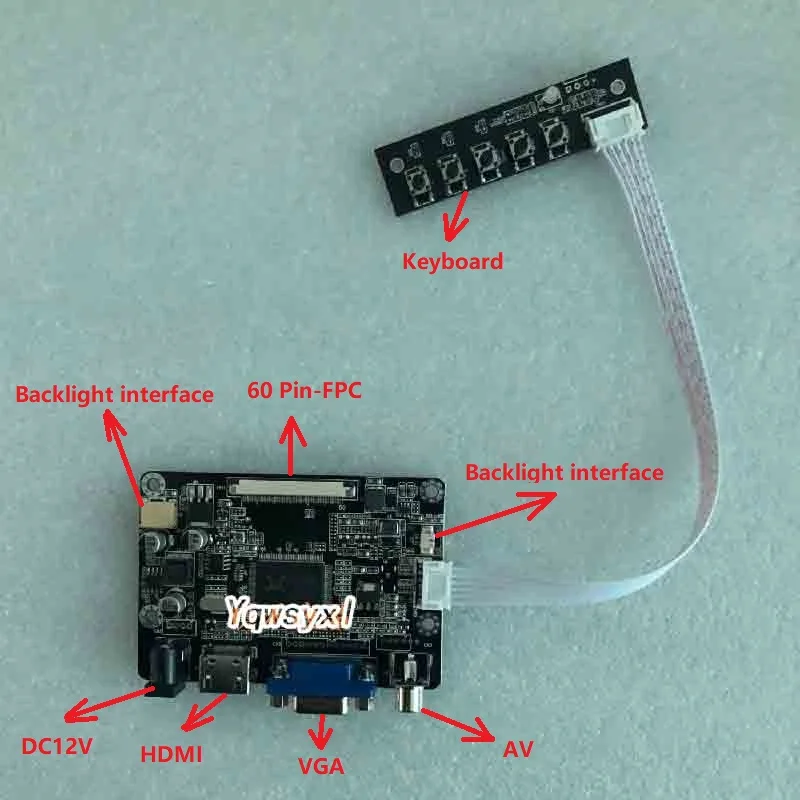 Yqwsyxl HDMI+VGA+AV LCD Controller board 10.4