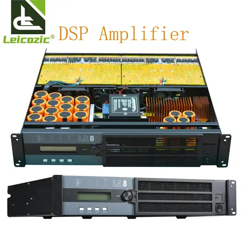 Leicozic 4 Channel Power Amplifier Dsp 5000W X2 Max LA8 Digital Amps 1350W X4 At 8 Ohms 2U Subwoofer Line Array Power Ampli