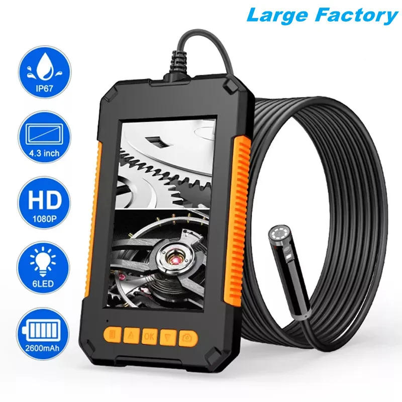 

P40 Screen Endoscope Signal Lens Camera 4.3 Inch IPS Full Color HD1080P Industrial Inspection Borescope Waterproof 2600mAh