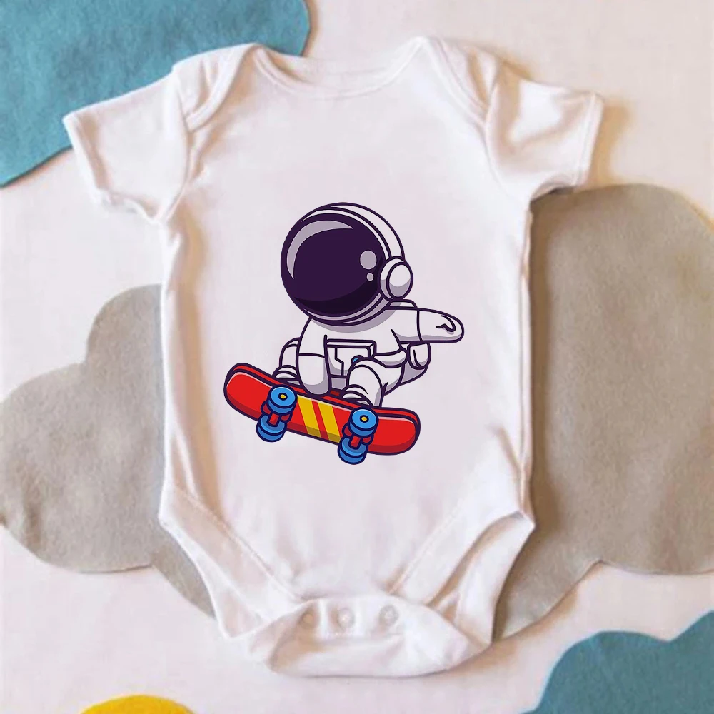 Cute Astronaut Fun Design Newborn Baby Boy Clothes Europe Fashion New Infant Onesies Streetwear Summer Casual Toddler Body