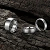 Tigrade 4/6/8mm Brushed Simple Silver/Black Color Titanium Ring Men Minimalist Wedding Band Engagement Rings Women Male Jewelry