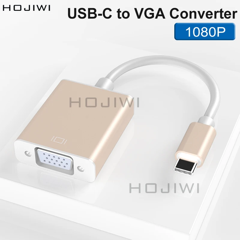 HOJIWI Type C to Female VGA Adapter Cable USBC USB 3.1 to VGA Adapter for Macbook 12 Chromebook Pixel Lumia 950XL Hot Sales AB10