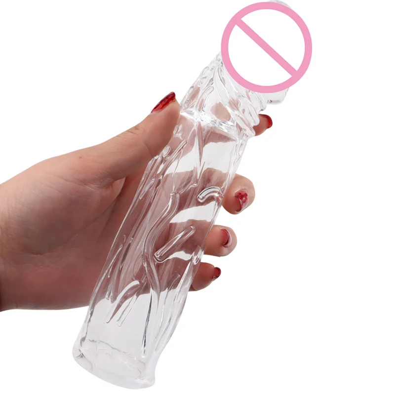 18cm Penis Extender Sleeve Reusable Condoms Delay Ejaculation Cock Rings Prostate Massager Sex Toys For Men Sex Products