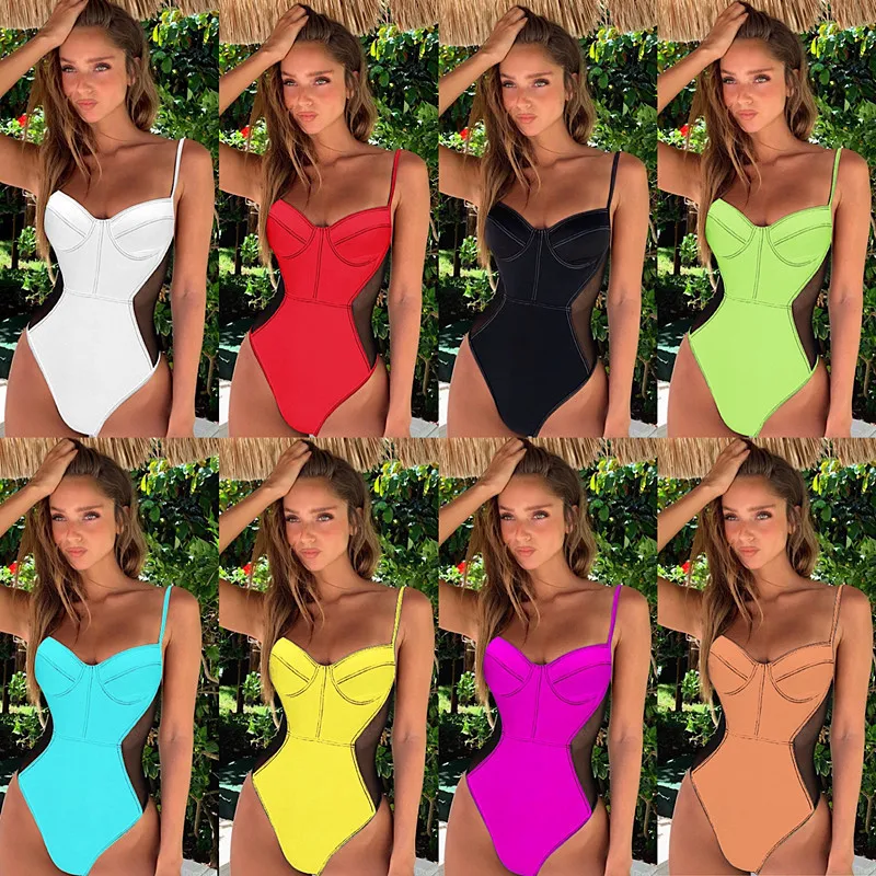 BKLD 2019 Sexy Della Maglia Della Rappezzatura Delle Donne Body e Tutine di Estate Nuova Spiaggia Delle Donne Del Partito Della Cinghia di Spaghetti Backless Aderente Tuta Per Le Donne