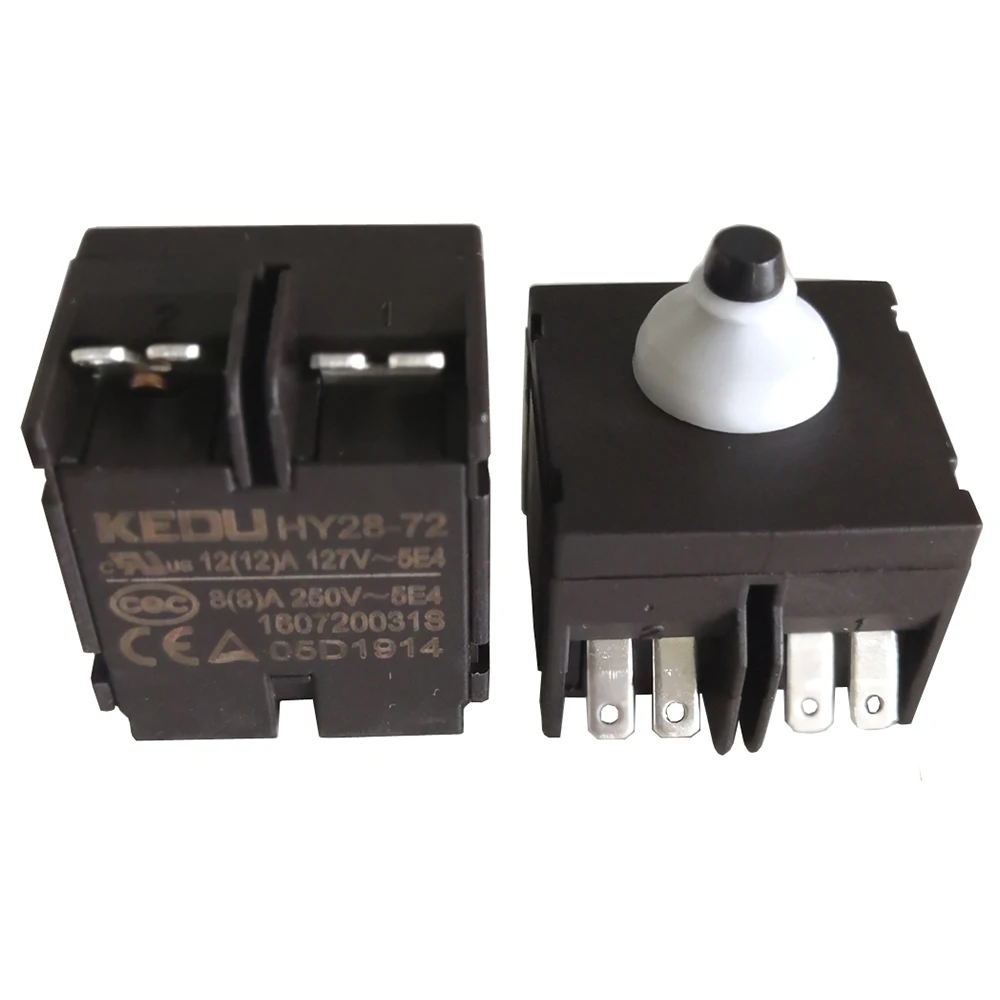 KEDU HY28-72 Momentary Pushbutton Switches for Corner Mill Polishing Machine 02A2034 127/250V, 2-Pack