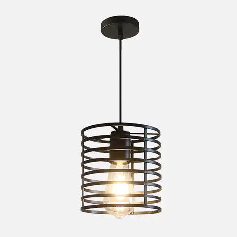 Retro gaiola de ferro pingente luz de teto multi-camada corpo surround redondo, e27 220v suporte de saída lâmpada pendurada vintage