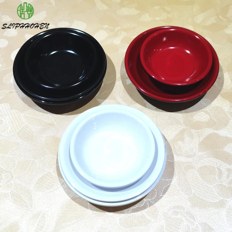 White Black Sauce Mustard Dish Restaurant Hotel Round Dinnerware 3.5 Inch Ware A5 Melamine Tableware Dinner Plate